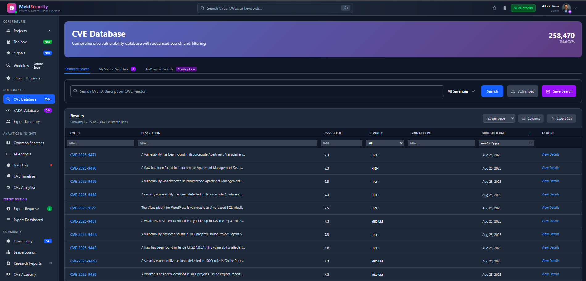 CVE Database Interface