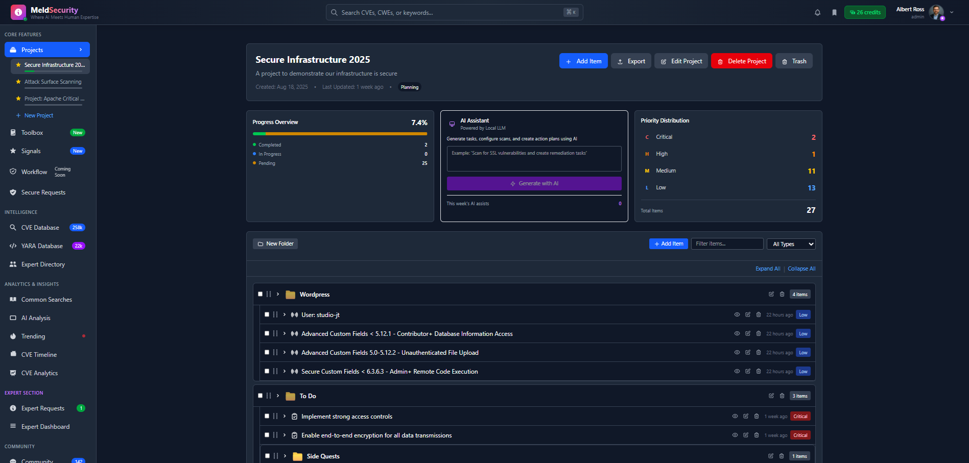 Project Management Interface