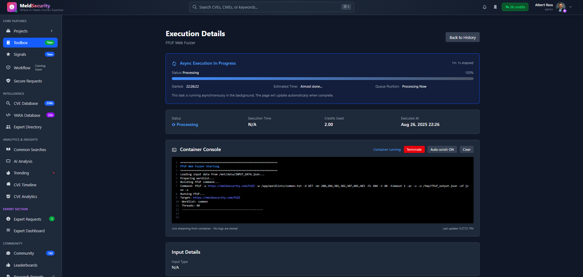 Cloud Security Execution Console